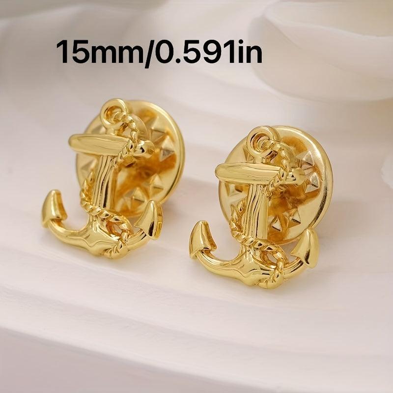 3pcs Boat Anchor Brooch Suit Shirt Woolen Coat Diy Creative Brooch