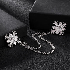 Men's Cross Coat Collar Chain Women's Tassel Rhinestone Brooch
