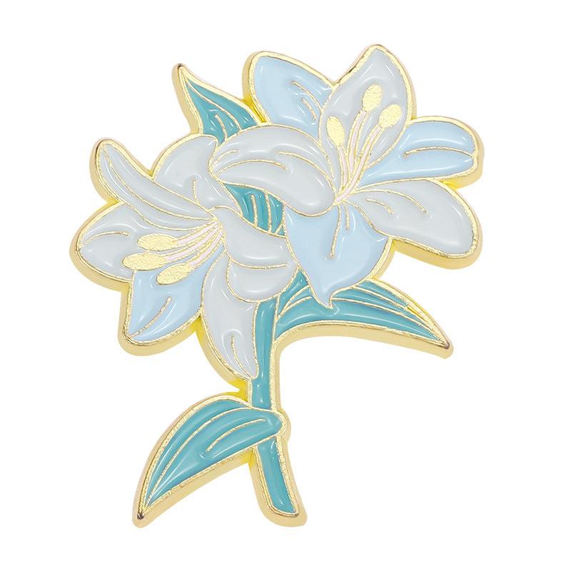 Lily Violet Flower Brooch For Men