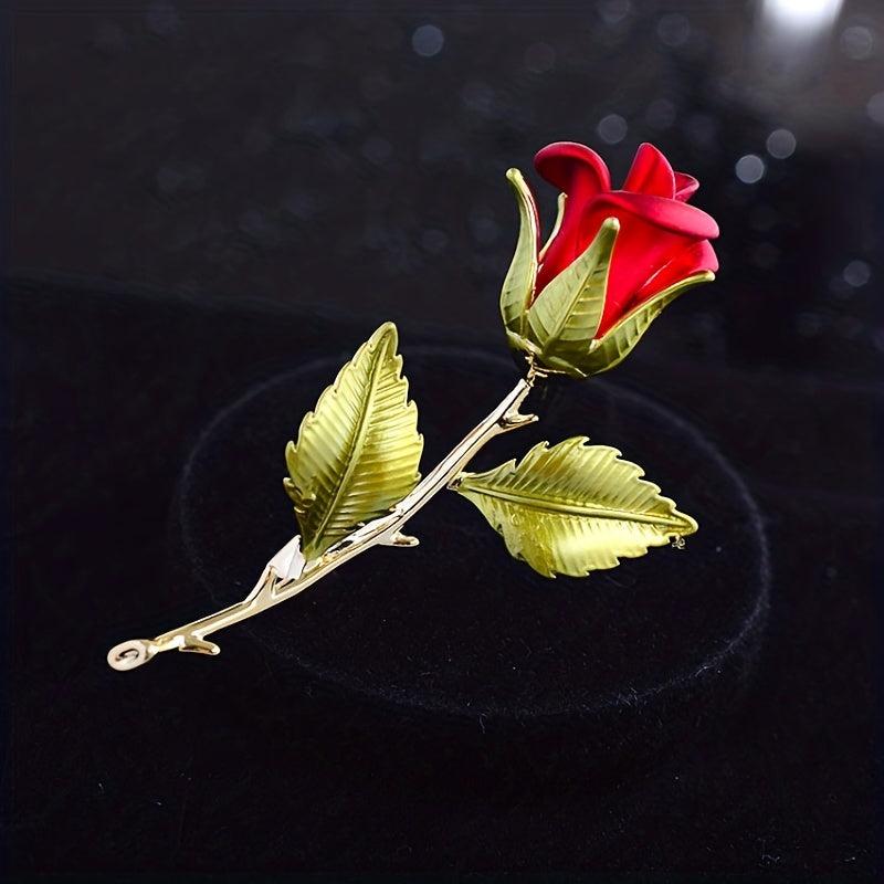 1pc Literary Retro Pin Rose Flower Brooch High-end Corsage Gift