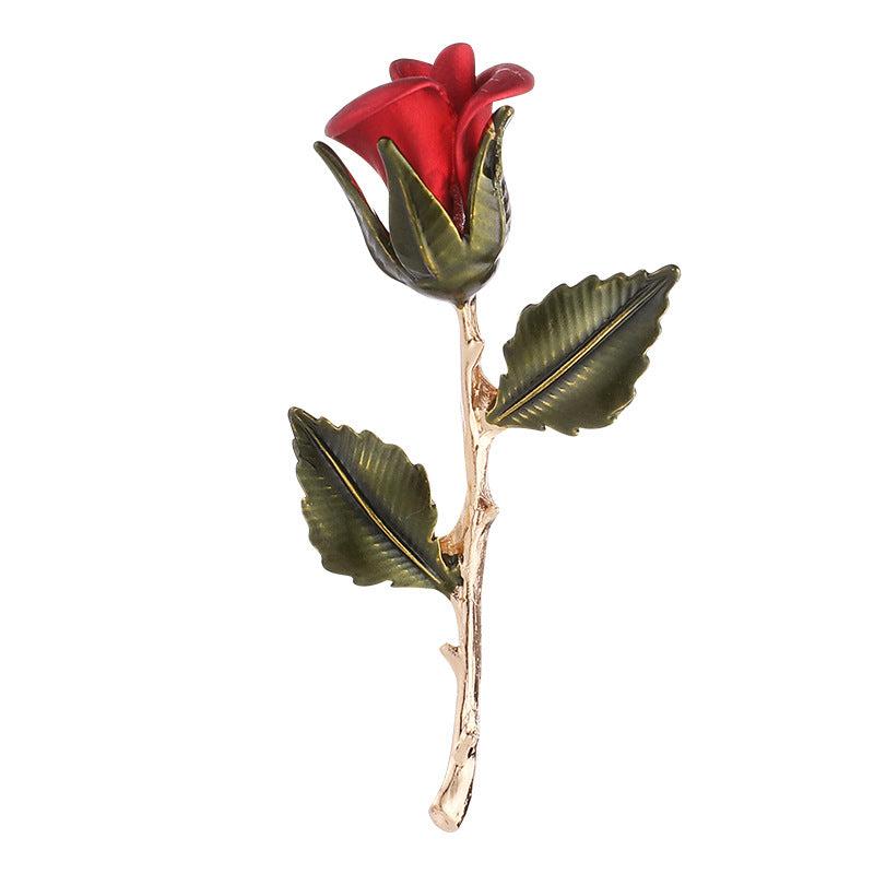 1pc Literary Retro Pin Rose Flower Brooch High-end Corsage Gift