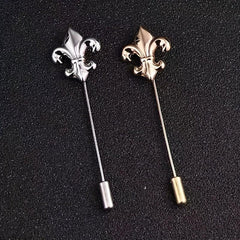 Vintage Military Style Flower Brooch Long Pin for Men