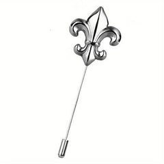 Vintage Military Style Flower Brooch Long Pin for Men