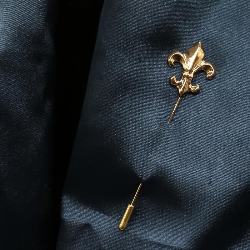 Vintage Military Style Flower Brooch Long Pin for Men
