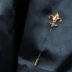 Vintage Military Style Flower Brooch Long Pin for Men