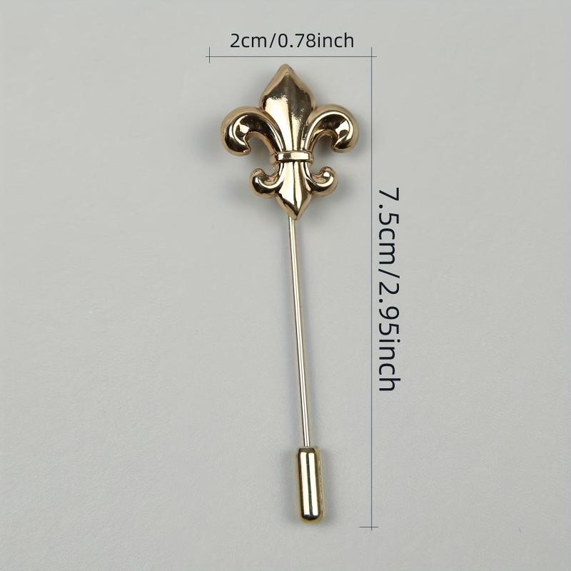 Vintage Military Style Flower Brooch Long Pin for Men