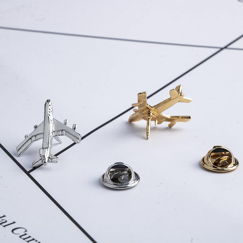 Airplane Brooch Japanese All Match Coat Decoration Retro For Men