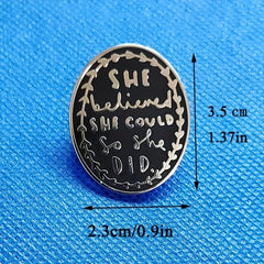 Graduation Enamel Brooch Lapel Pin Inspirational She Believed She Could