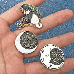 Magic Cat Moon Child Enamel Pin Men's Gift