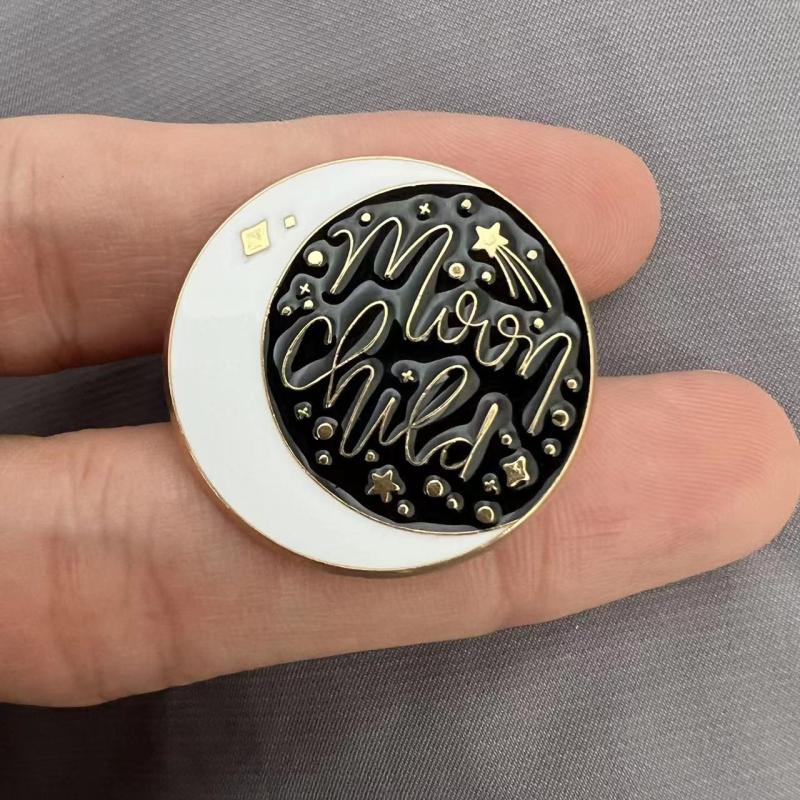 Magic Cat Moon Child Enamel Pin Men's Gift