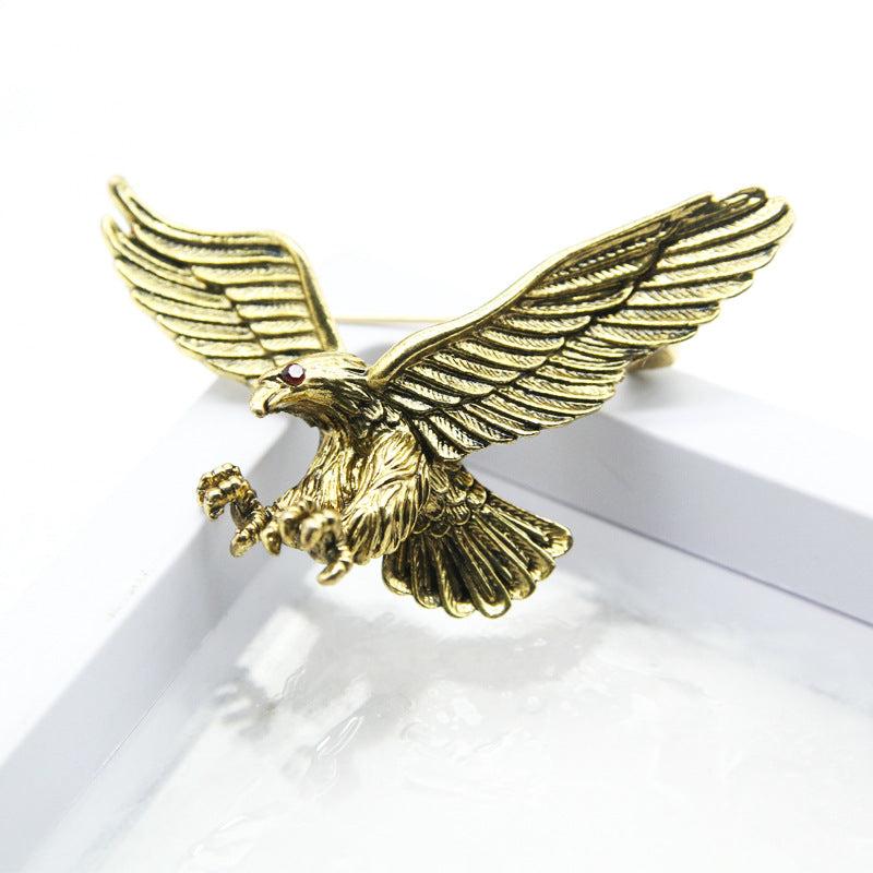 Men's Flying Eagle Brooches 3 Colors Animal Pins