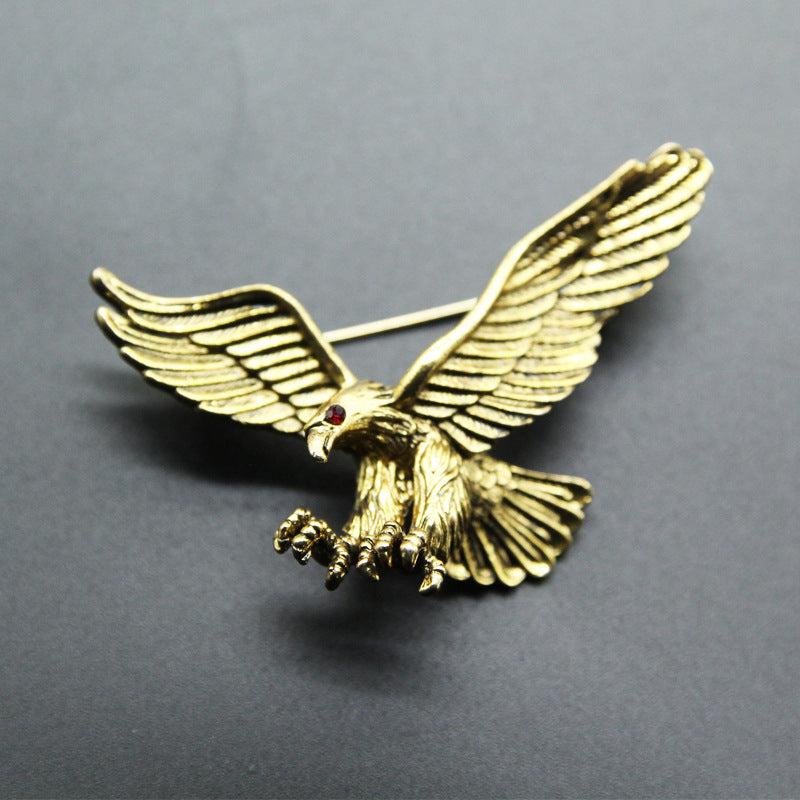 Men's Flying Eagle Brooches 3 Colors Animal Pins