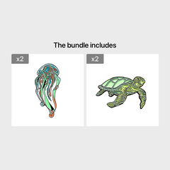 Sea Animals Jellyfish And Turtles Alloy Brooch