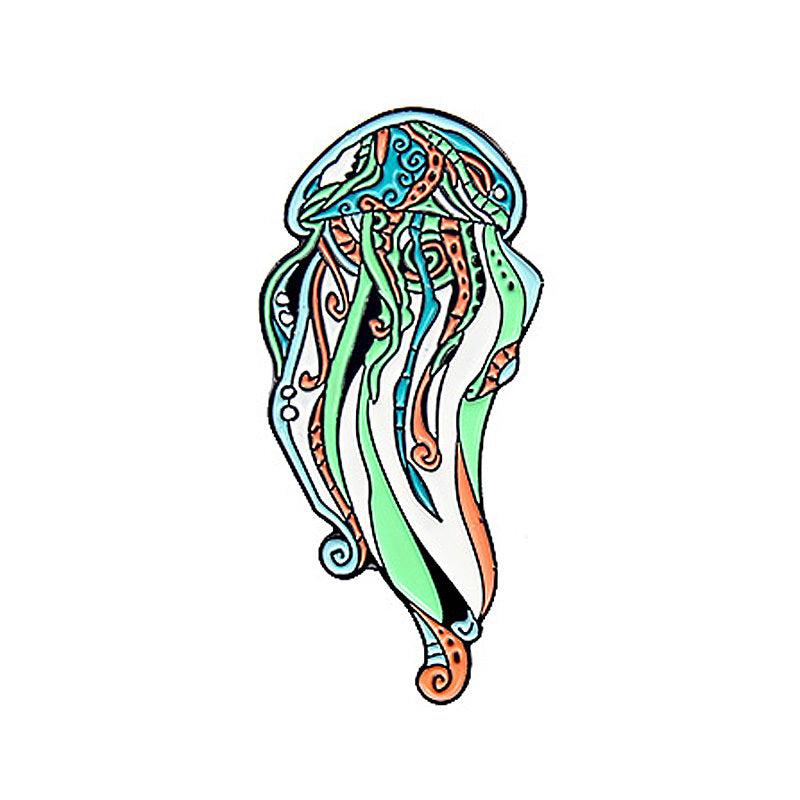 Sea Animals Jellyfish And Turtles Alloy Brooch