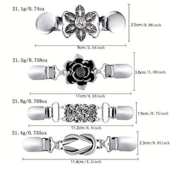 Vintage Sweater Shawl Clips Retro Cardigan Collar Clips