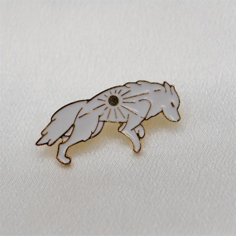 Double Wolf Brooch For Men Cartoon Animal Series Brooch