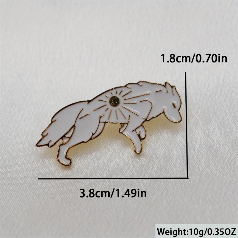 Double Wolf Brooch For Men Cartoon Animal Series Brooch