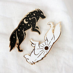 Double Wolf Brooch For Men Cartoon Animal Series Brooch