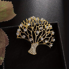 High Zircon Tree Of Life Brooch Men Women Blessing Lucky Jewelry Gift