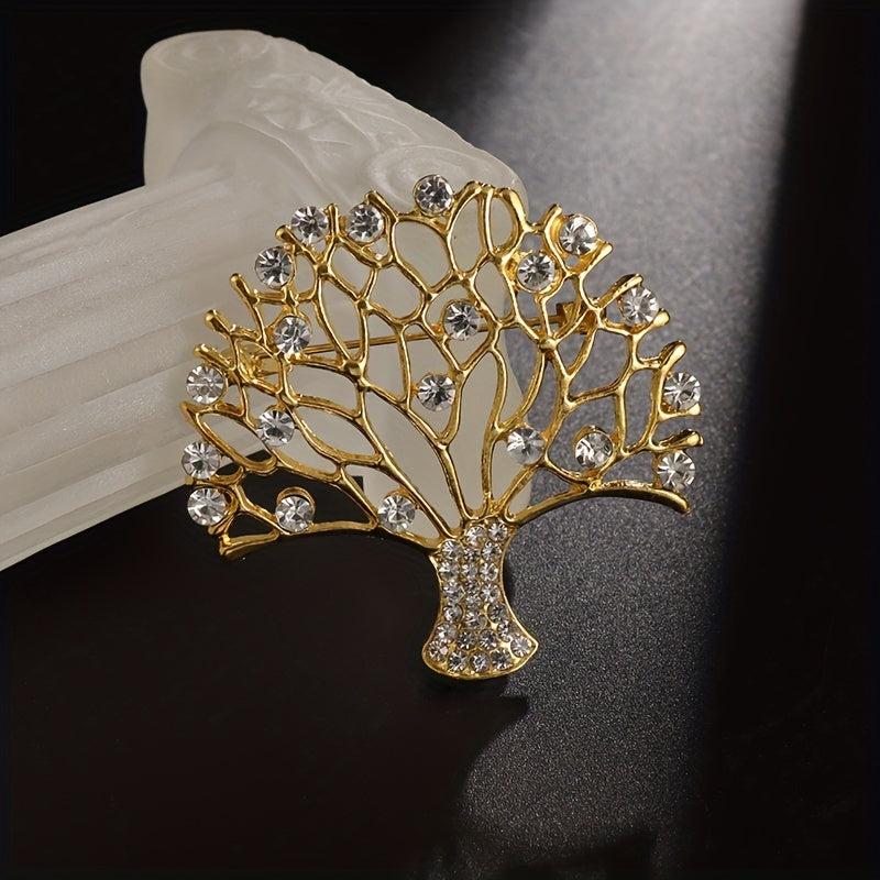 High Zircon Tree Of Life Brooch Men Women Blessing Lucky Jewelry Gift