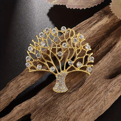 High Zircon Tree Of Life Brooch Men Women Blessing Lucky Jewelry Gift