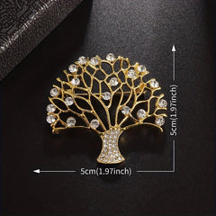High Zircon Tree Of Life Brooch Men Women Blessing Lucky Jewelry Gift
