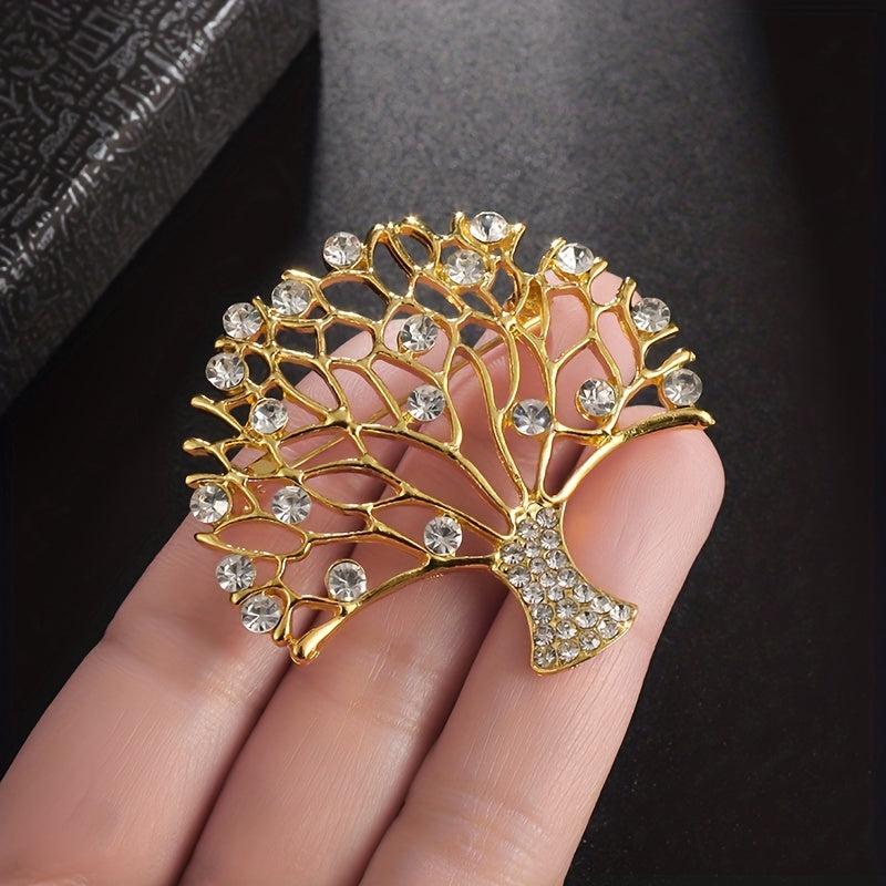 High Zircon Tree Of Life Brooch Men Women Blessing Lucky Jewelry Gift