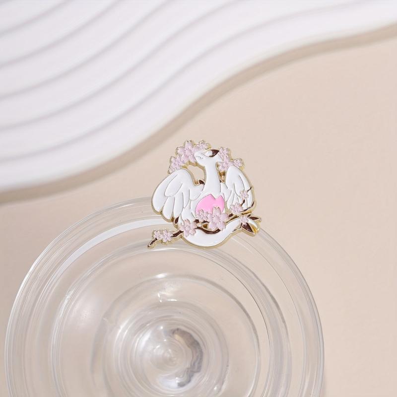 Dragon & Flower Brooch Backpack Clothing Badge Men's Brooch