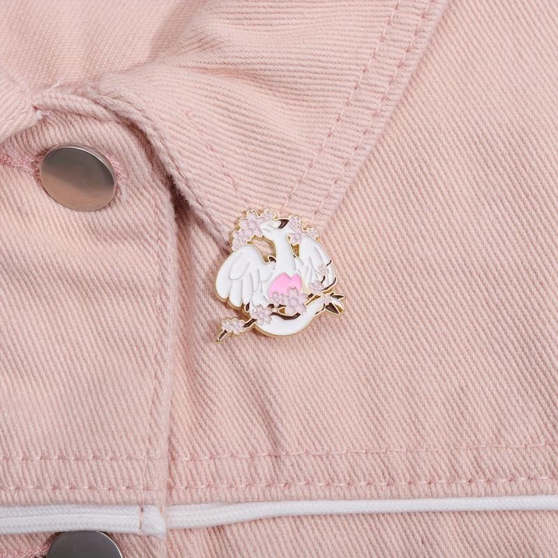 Dragon & Flower Brooch Backpack Clothing Badge Men's Brooch