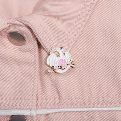 Dragon & Flower Brooch Backpack Clothing Badge Men's Brooch
