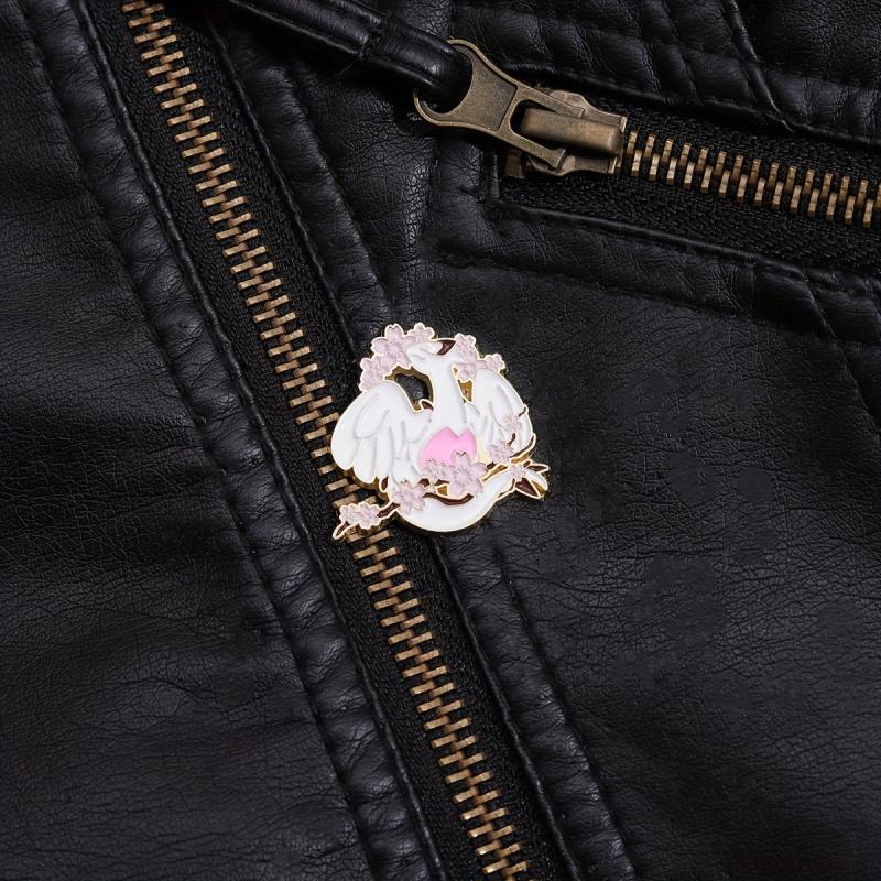 Dragon & Flower Brooch Backpack Clothing Badge Men's Brooch