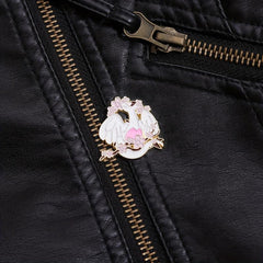 Dragon & Flower Brooch Backpack Clothing Badge Men's Brooch