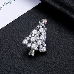 Christmas Pearl Tree Brooch