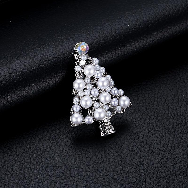 Christmas Pearl Tree Brooch