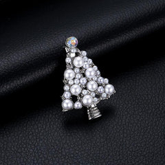 Christmas Pearl Tree Brooch
