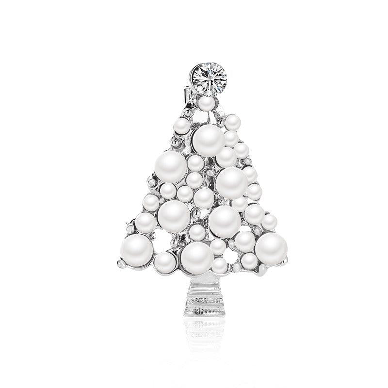 Christmas Pearl Tree Brooch