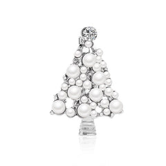 Christmas Pearl Tree Brooch