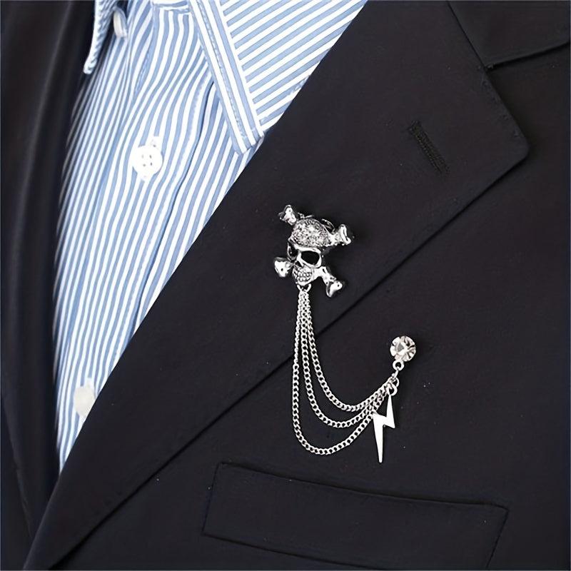 Lightning Chain Tassel Brooch Pin Minimalist Jewelry