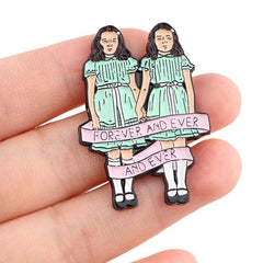 Enamel Pin Badges Brooches For Men Twin Girls Pins For Backpacks