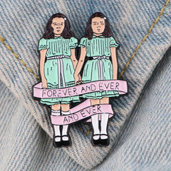 Enamel Pin Badges Brooches For Men Twin Girls Pins For Backpacks
