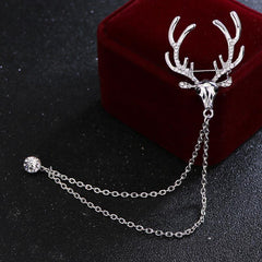 Men's Elk Brooch Tassel Chain for Shirt Suit
