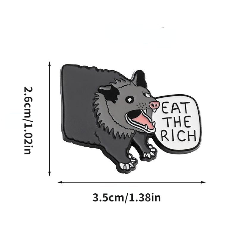 Grey Opossum Brooch Pin