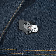 Grey Opossum Brooch Pin