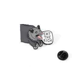 Grey Opossum Brooch Pin