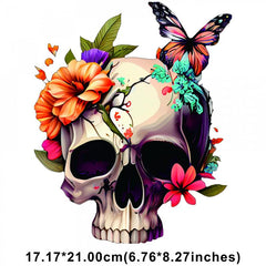 Skull Style Iron On Heat Transfer Film Patch For Men