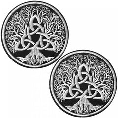 2pcs Tree Of Life Iron On Patches Sew On Embroidered Applique DIY Crafts