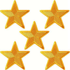 5pcs Stars Iron On Patches Sew On Embroidered Applique Repair Patch DIY Crafts