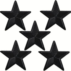 5pcs Stars Iron On Patches Sew On Embroidered Applique Repair Patch DIY Crafts