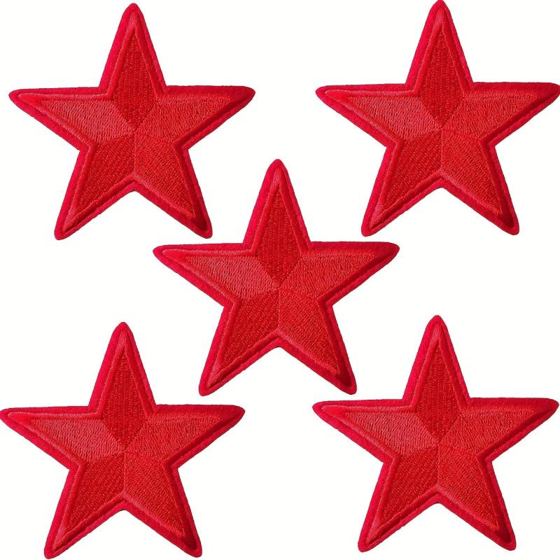5pcs Stars Iron On Patches Sew On Embroidered Applique Repair Patch DIY Crafts
