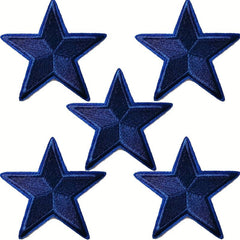 5pcs Stars Iron On Patches Sew On Embroidered Applique Repair Patch DIY Crafts